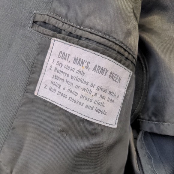 U.S. Army Men's Serge Green Coat Class 3 Type III Size 39L Dress Jacket Military - Picture 3 of 16